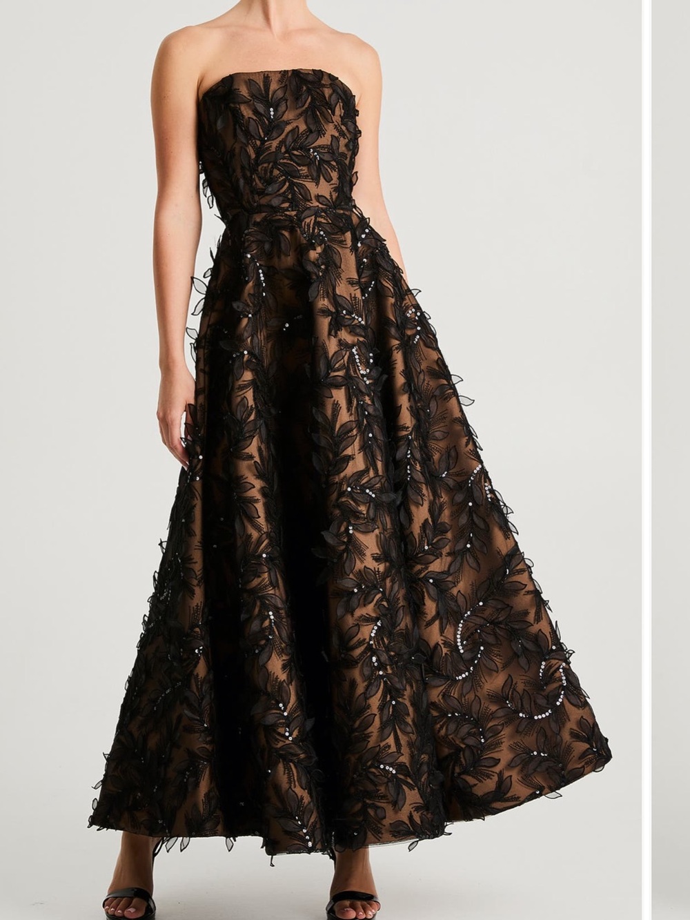 HELSI Celine Sequin 3D Floral Gown Strapless Maxi